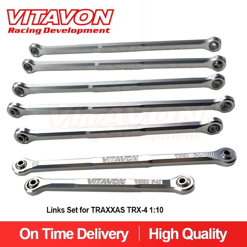 Vitavon Defender CNC Alu7075 Links Set For TRAXXAS TRX-4 1:10 Silver