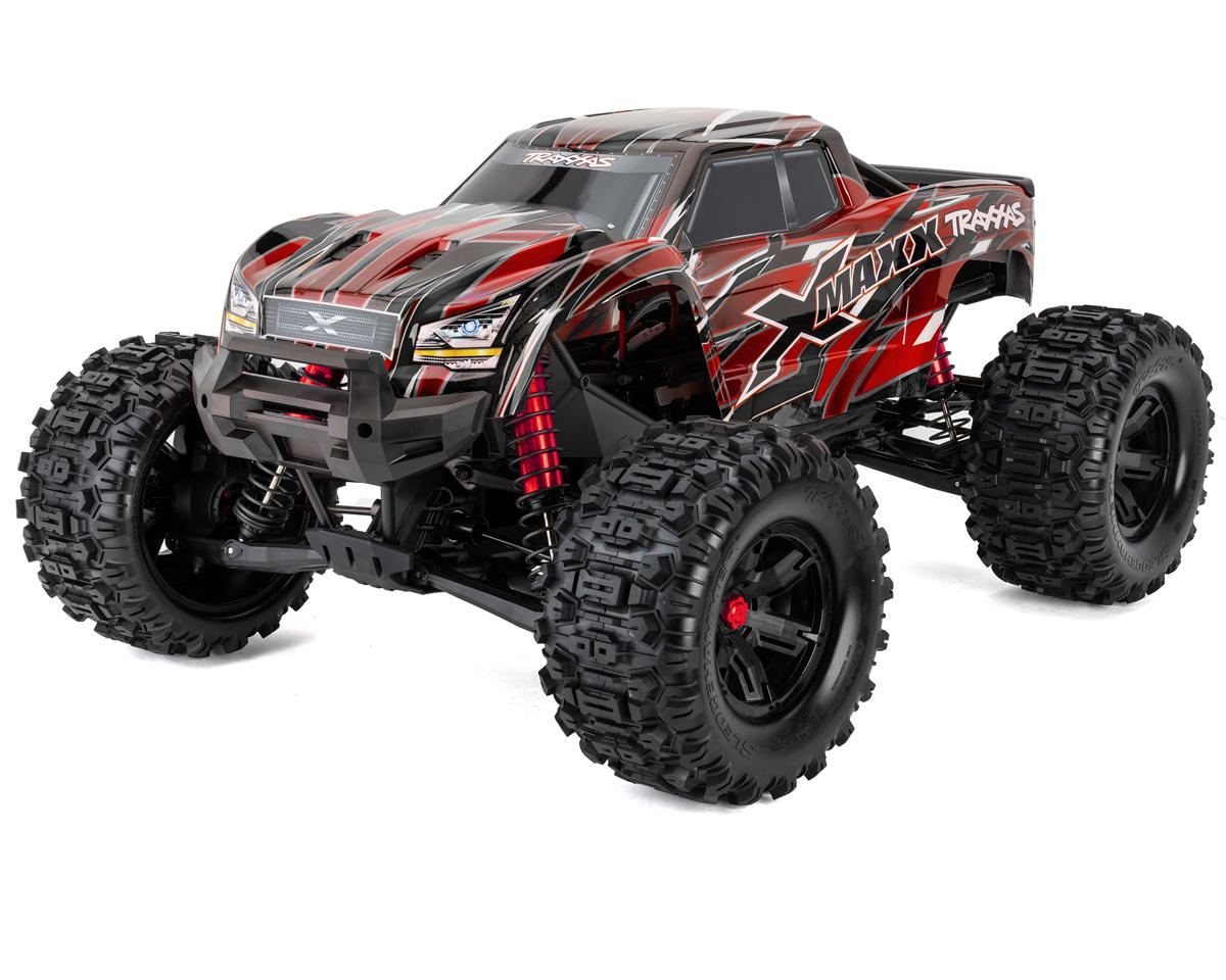 RC მანქანა - Traxxas X-Maxx 8S 1/5 4WD Brushless RTR Monster Truck (Red) w/2.4GHz TQi Radio, TSM & Belted Tires